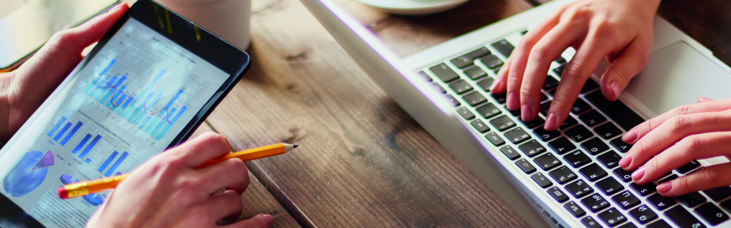 Tablet and laptop open